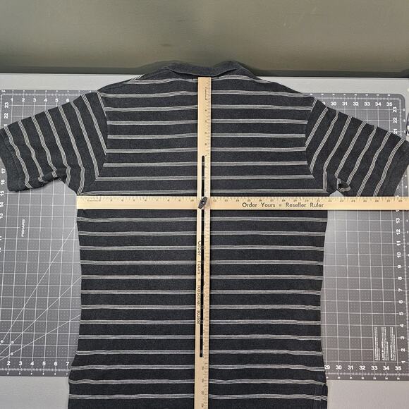 Vintage Polo Ralph Lauren Shirt Large Striped Gray Golf Preppy Casual Essential - Picture 6 of 8